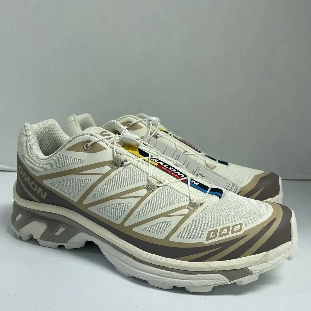 Salomon XT-6 Vanilla Ice Iron Etherea L47737700 Size 9.5 White Tan Trail Running